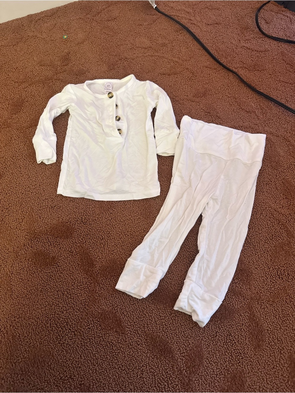 Lou Lou Bamboo Kids White Two-Piece Set with Button-Front Top